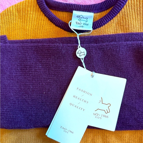 TAO-1966 Kids’ Color-Block Sweater with Cashmere and Silk - Picture 5 of 5